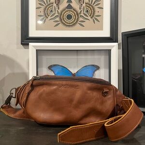 Nena & Co. Cafe Leather Fancy Pack Bag with detachable straps